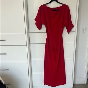 Zara Elegant Red Women's Wrap Dress